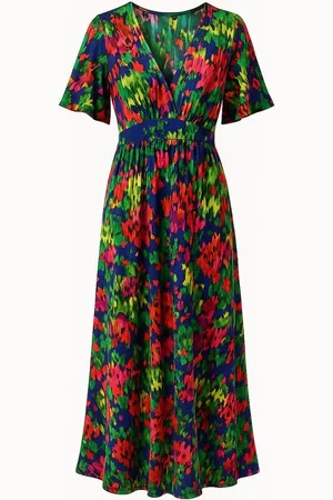 Merkloos JIMI FEI PARIS – Maxi Jurk Wild Bloom – One Size – Zomerse Statementjurk met Tailleband
