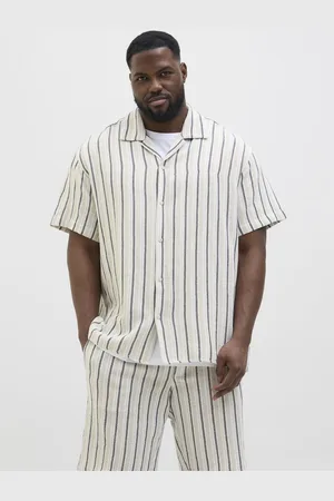 JACK & JONES JACK&JONES PLUS JORCOBA STRIPE RESORT SHIRT SS SN PLS Heren Overhemd