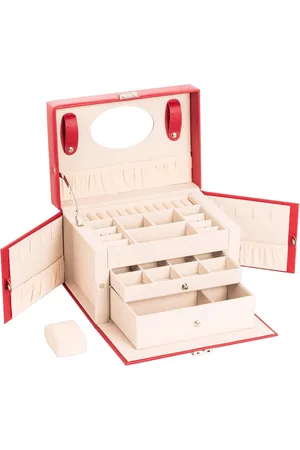 Merkloos Sieradendoos met Spiegel en Laden - Elegante Sieradenorganizer in PU-leer