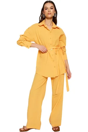 Trendyol Oranje Geweven Stropdas, Tweedelige Set Twoss23Au00072