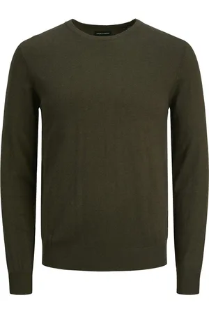 JACK & JONES Emil knit crew neck slim fit - heren pullover viscosemengsel met O-hals - melange