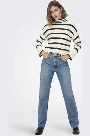 ONLY Trui Onlibi L/s Highneck Pullover Knt No 15259096 Whitecap Gray/w Melange Dames