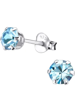 Amanto Oorbellen Elka Aqua - 925 Zilver E-Coating - ∅5mm