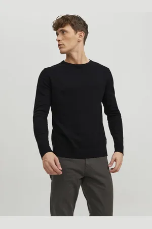 JACK & JONES Emil knit crew neck slim fit - heren pullover viscosemengsel met O-hals