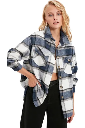 Trendyol Oversized/Wezenlijk Geweven Jasje Met Veelkleurige Ruiten Twoaw21Go0273