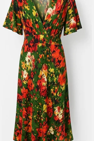 Merkloos JIMI FEI PARIS – Maxi Jurk Abstracte Bloemenmix – One Size – Statement Piece voor Zomer & Avond