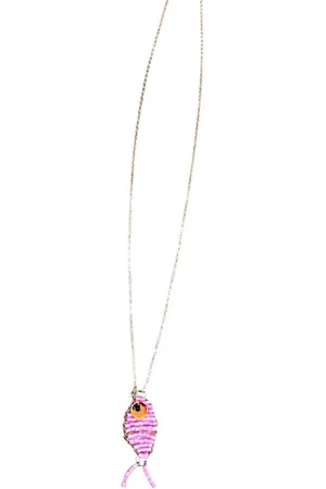 Yehwang Hippe Eef - lange gouden ketting met kralen vis - stainles steel - sieraden - hanger