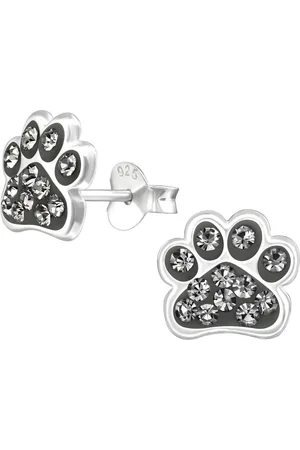 Amanto Kids Oorbellen Faja Grey - 925 Zilver E-Coating - 9x9mm