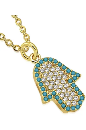 Amanto Ketting Cyar G - 316L Staal - Hamsa/Fatima - 18x13mm - 45cm