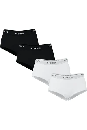 Pieces® 4-Pack Dames shorts - Solid - Katoenen dames onderbroek - Multipack - Voordeelverpakking - L