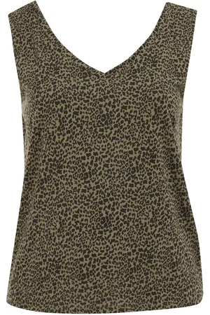 WE Fashion Dames singlet met luipaard print - Curve
