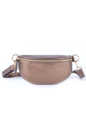 Merkloos Bumbag / Heuptas Schoudertas Leer Metallic