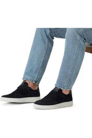 Manfield Heren - Navy suède sneakers