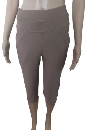 Merkloos Capri Broek - Dames - Stretch - Comfort - Elastische band - Steekzakken - Kleur