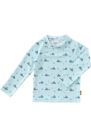 Fresk UV Top Longsleeve - 98/104 - Zwemkleding - Quick Dry Longsleeve - UV-bescherming UPF 50 - Lange Mouw - Zwemshirt voor Jongens - Lichtblauw