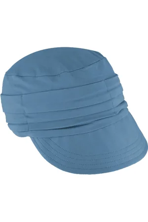 Fiebig Chemo jersey pet met klepje chemomuts van soepele stof kleur jeans blauw maat one size