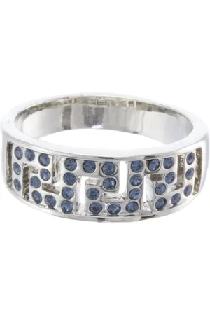 Behave Ring - Zilverkleurige ring met blauwe kristalsteentjes - Nikkelvrij - Luxe Design