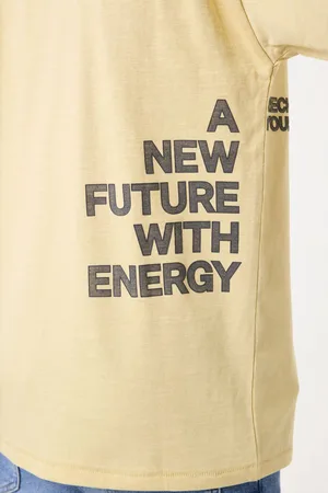 Garcia Jongens Text print T-shirt Geel Korte mouw