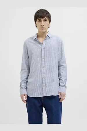 JACK & JONES Overhemd Jjesummer Shirt Ls Sn 12269315 Infinity/stripe Mannen