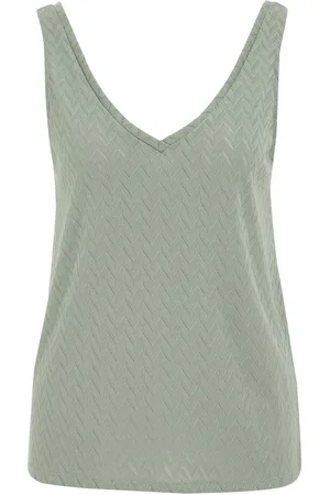 WE Fashion Dames singlet met structuur