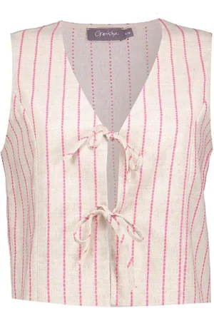 Geisha Gilet Gilet Met Streep Dessin En Strikdetail 54383 20 Sand/pink Dames