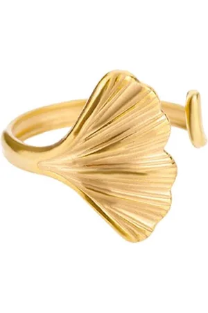 Fashion Favorite Ring - Ginkgo Goudkleurig | Verstelbaar | Stainless Steel |