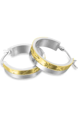 Amanto Oorbellen Diaz - 316L Staal PVD - Duo Kleur - ∅24mm - 6mm