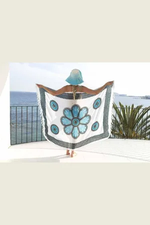 Merkloos Pareo beach - dames - sarong - omslagdoek - wikkeljurk - strand - stranddoek - Flower