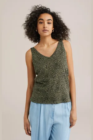 WE Fashion Dames singlet met luipaard print