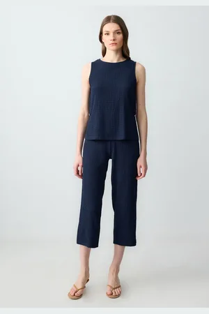 Jimmy Key Gebreide Donkerblauwe Broek