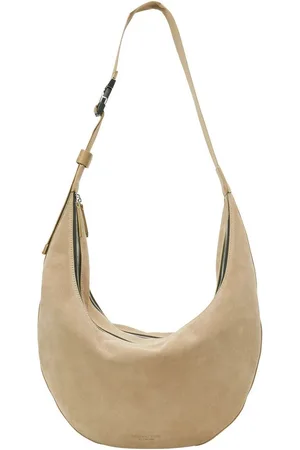 Marc O’ Polo Leren Schoudertas Hanka Hobo Bag Beige