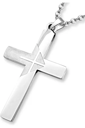 Amanto Ketting Alrik - 316L Staal - Kruis - 42x25mm - 60cm