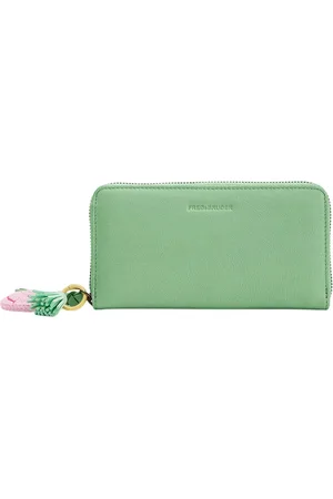 FREDsBRUDER Leren Portemonnee Take A Smile Ziparound Wallet Mintgroen