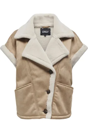 ONLY ONLROSALIQUE BONDED WAISTCOAT OTW Dames Gilet - Tannin Pumice Stone