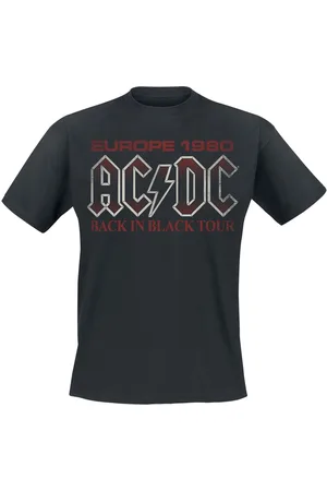 AC/DC Back In Black Europe 1980 T-shirt 4XL Katoen Heren - Band merch, Bands