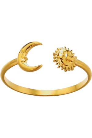 Fashion Favorite Ring - Zon/Maan Goudkleurig | Verstelbaar | Stainless Steel |