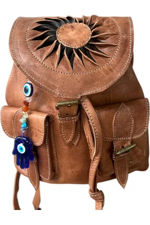 Merkloos Festival mini rugzakje - Ibiza style rugtasje - kleur - boho rugtasje - kleine backpack - leder