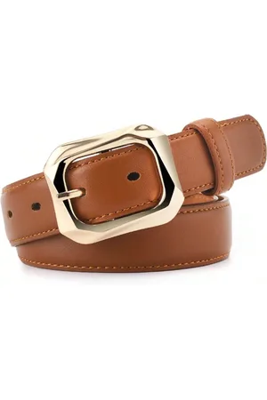 Fashion Favorite Big Gold Buckle Riem - | Riemmaat 95 cm | Kunstleer / Staal |