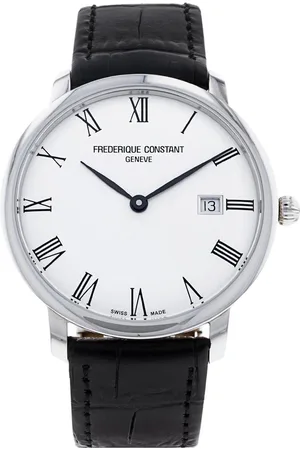 Frederique Constant Slimline FC-306MR4S6 Horloge - Leer - Zwart - Ø 40 mm
