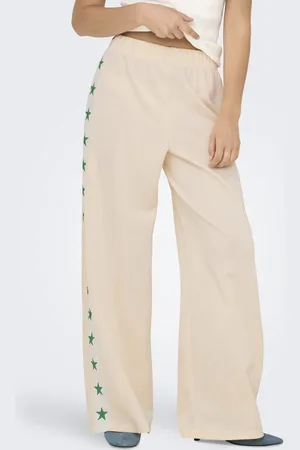 ONLY Broek Onlstar Wide Pant Swt 15354281 Ecru/stripes Star Dames