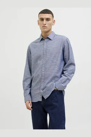 JACK & JONES Overhemd Jjesummer Shirt Ls Sn 12269315 Faded Denim Mannen