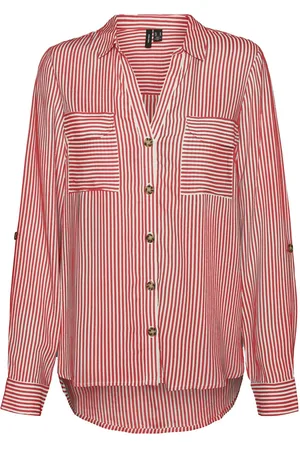 VERO MODA Blouse Vmbumpy L/s Shirt New Wvn Ga Noos 10275283 Cayenne/snow White Dames