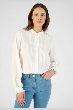 Damart Crêpe overhemdblouse met ruches - Dames - - 44