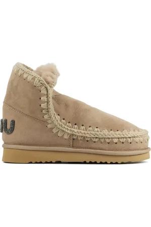 Mou Enkellaarsjes Dames - Pantoffels / Damesschoenen - Suède - Eskimo18 glit log -