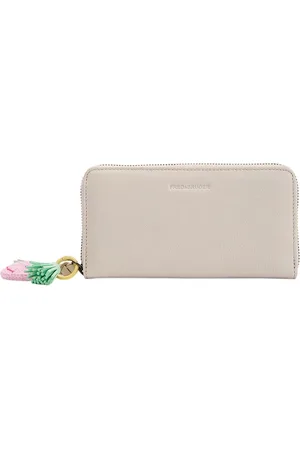 FREDsBRUDER Leren Portemonnee Take A Smile Ziparound Wallet Crème
