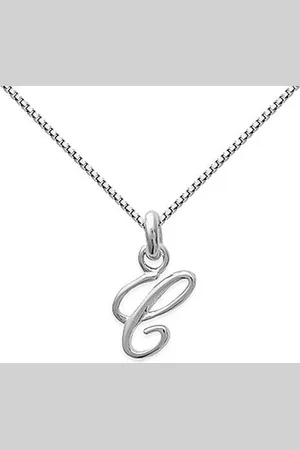 Amanto Ketting Letter C - 925 Zilver Gerhod. - Alfabet - 10x15mm - 50cm