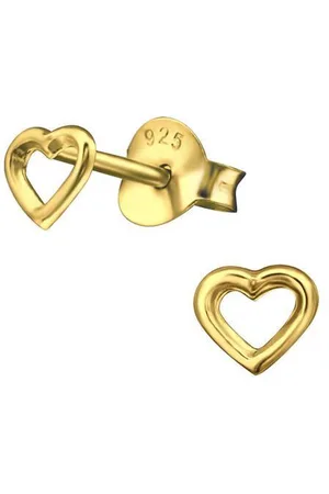 Amanto Oorbellen Elvira Gold - 925 Zilver Goudverguld - Hart - Ø4mm