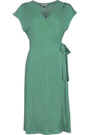 Banned Retro Retro May Chevron Dress Medium-lengte jurk groen-wit XS Dames