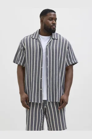 JACK & JONES JACK&JONES - JORCOBA STRIPE RESORT SHIRT SS SN PLS - Heren - Overhemden