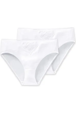 Schiesser Tai slip set van 2 - Cotton Essentials Dames Onderbroek - weiss